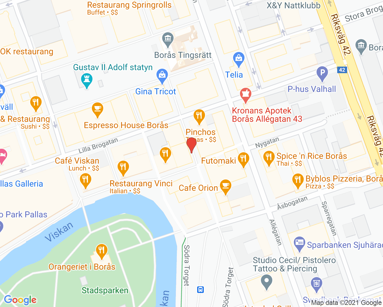 Karta till Tandläkare Åsa Gadler, Borås