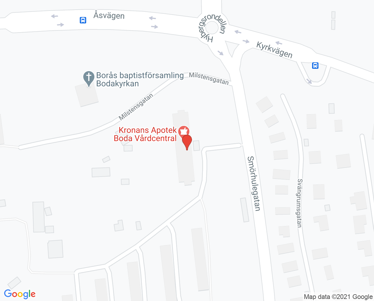Karta till Folktandvården Boda Borås, Borås