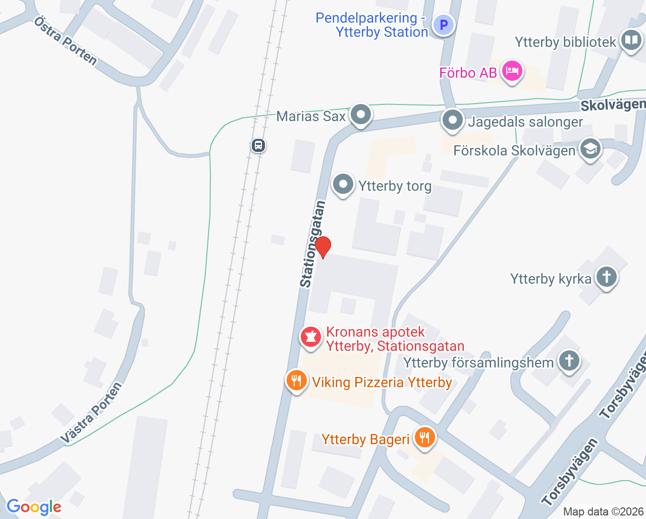 Karta till Vårdcentralen Kusten - Ungas psykiska hälsa, Ytterby