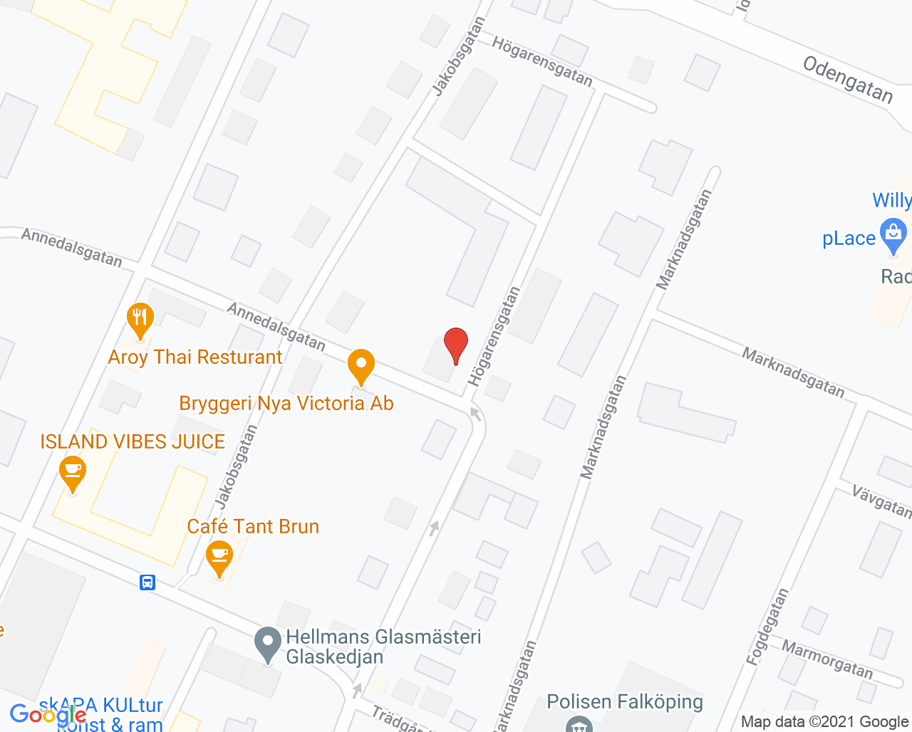 Karta till Tandläkarhuset Lisbeth Nyander, Falköping