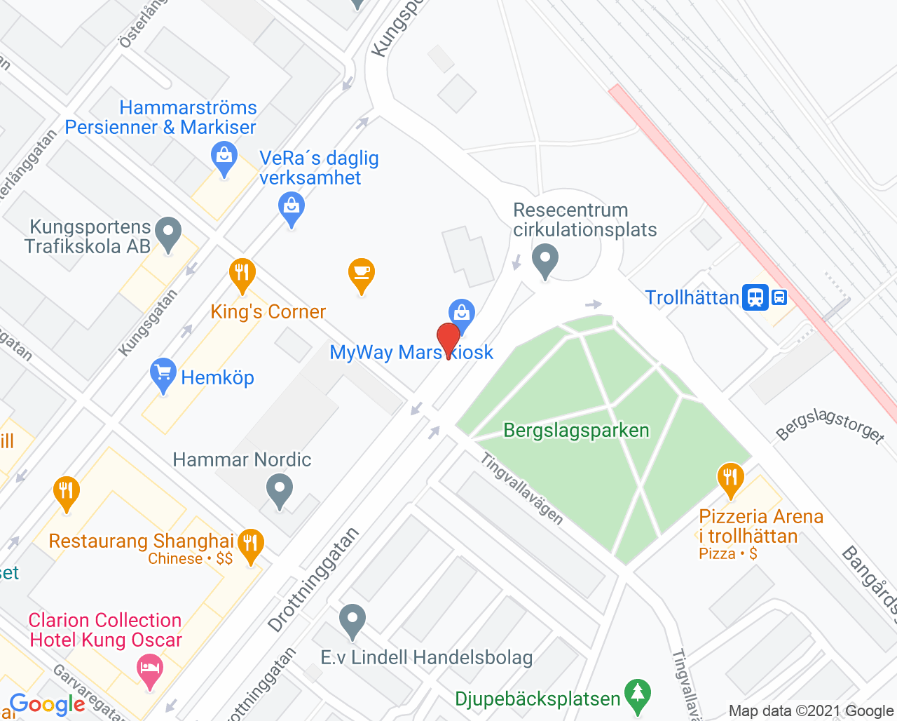Karta till Trollhättan City Rehab