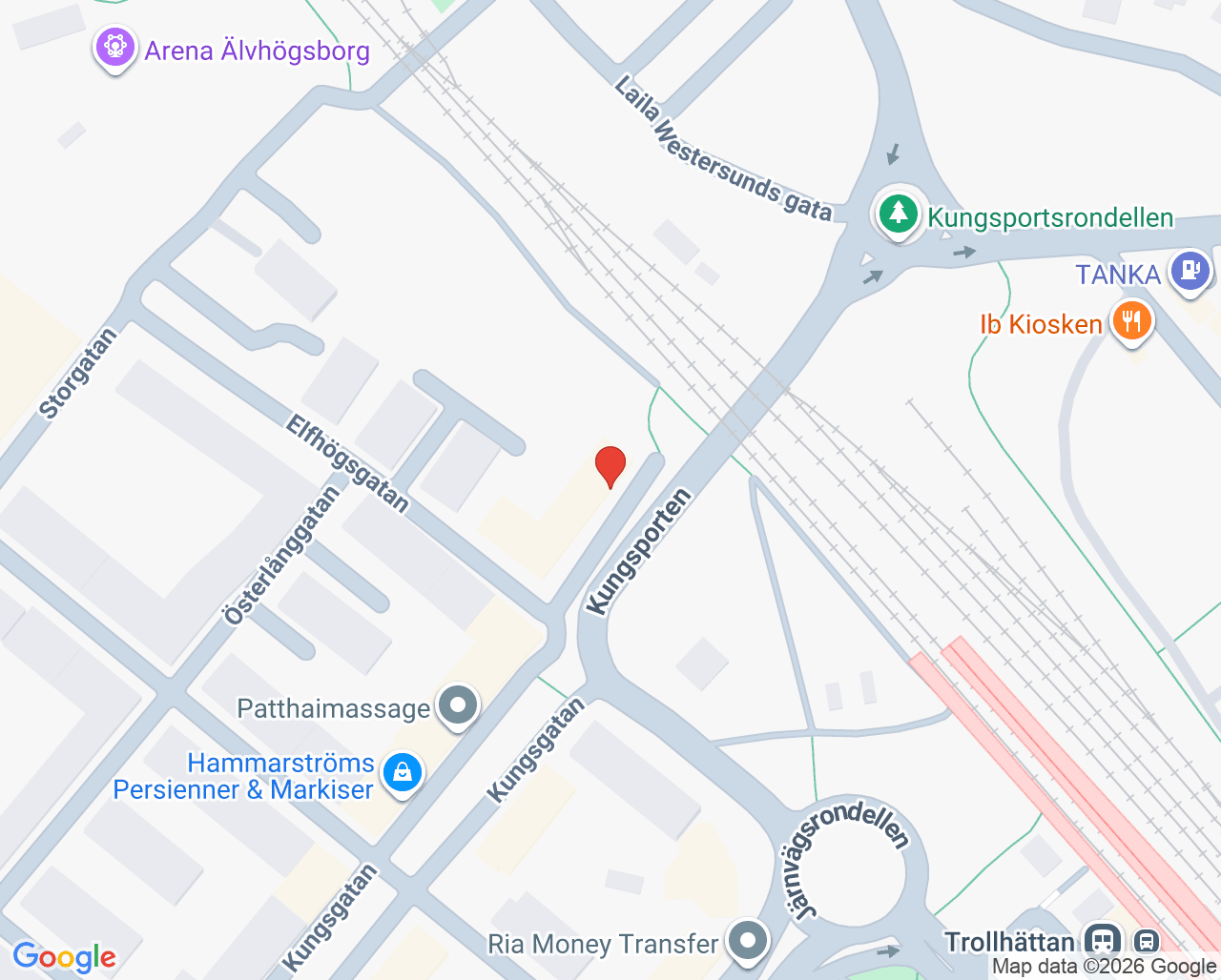 Karta till Fysiohälsan Trollhättan Eva Erkmar, Trollhättan