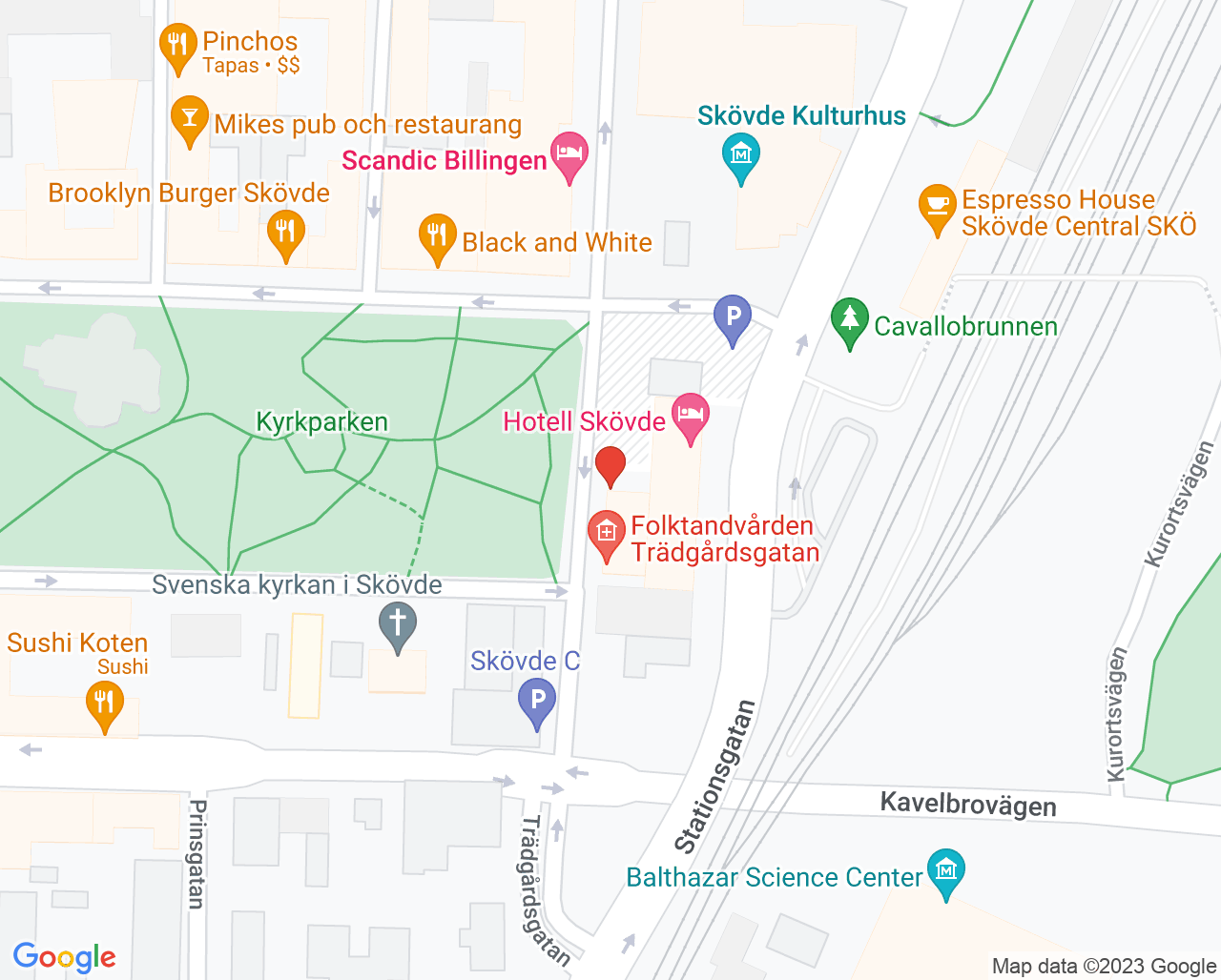 Karta till Folktandvården Akuttandvård helg Skövde, Skövde
