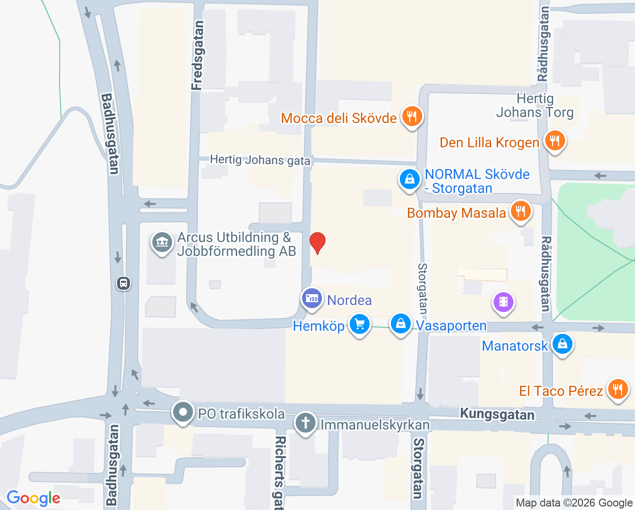 Karta till Skövde Rehabcenter, Skövde