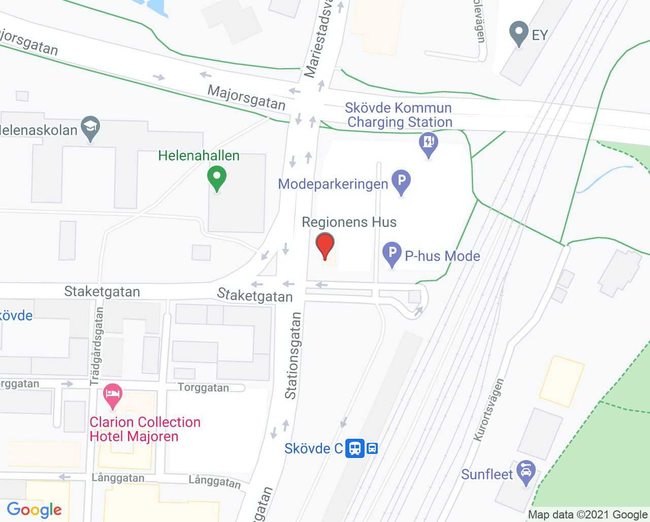Karta till FoU primär och nära vård Skaraborg, Skövde