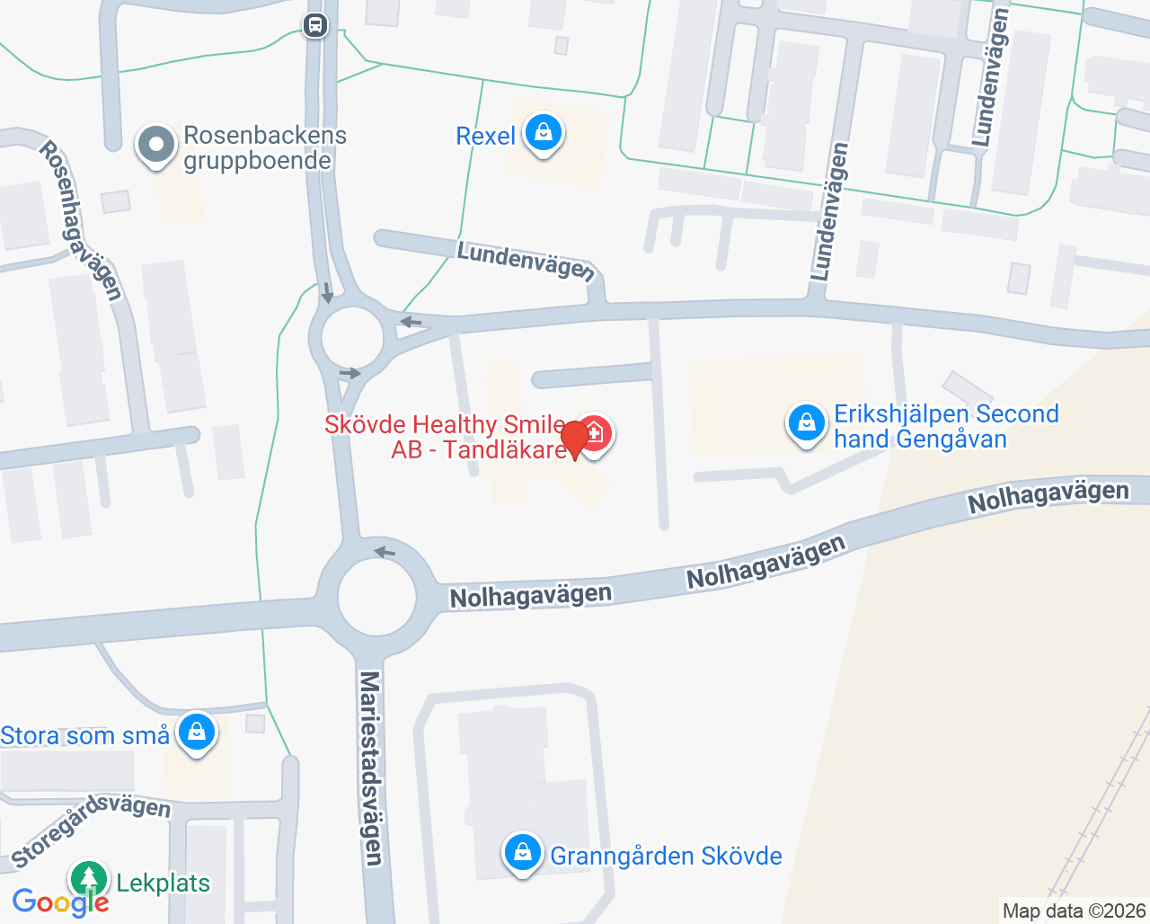 Karta till Jonas Winbäck & Viktor Svegreus Fysioterapi