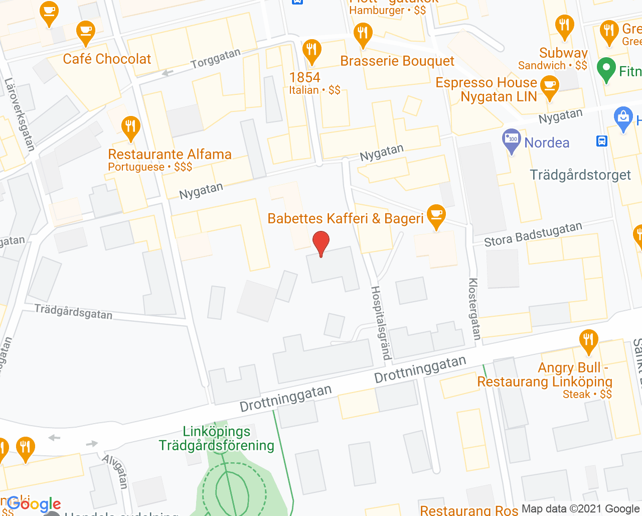 Karta till Hospitalstorget  Tandvård, Linköping