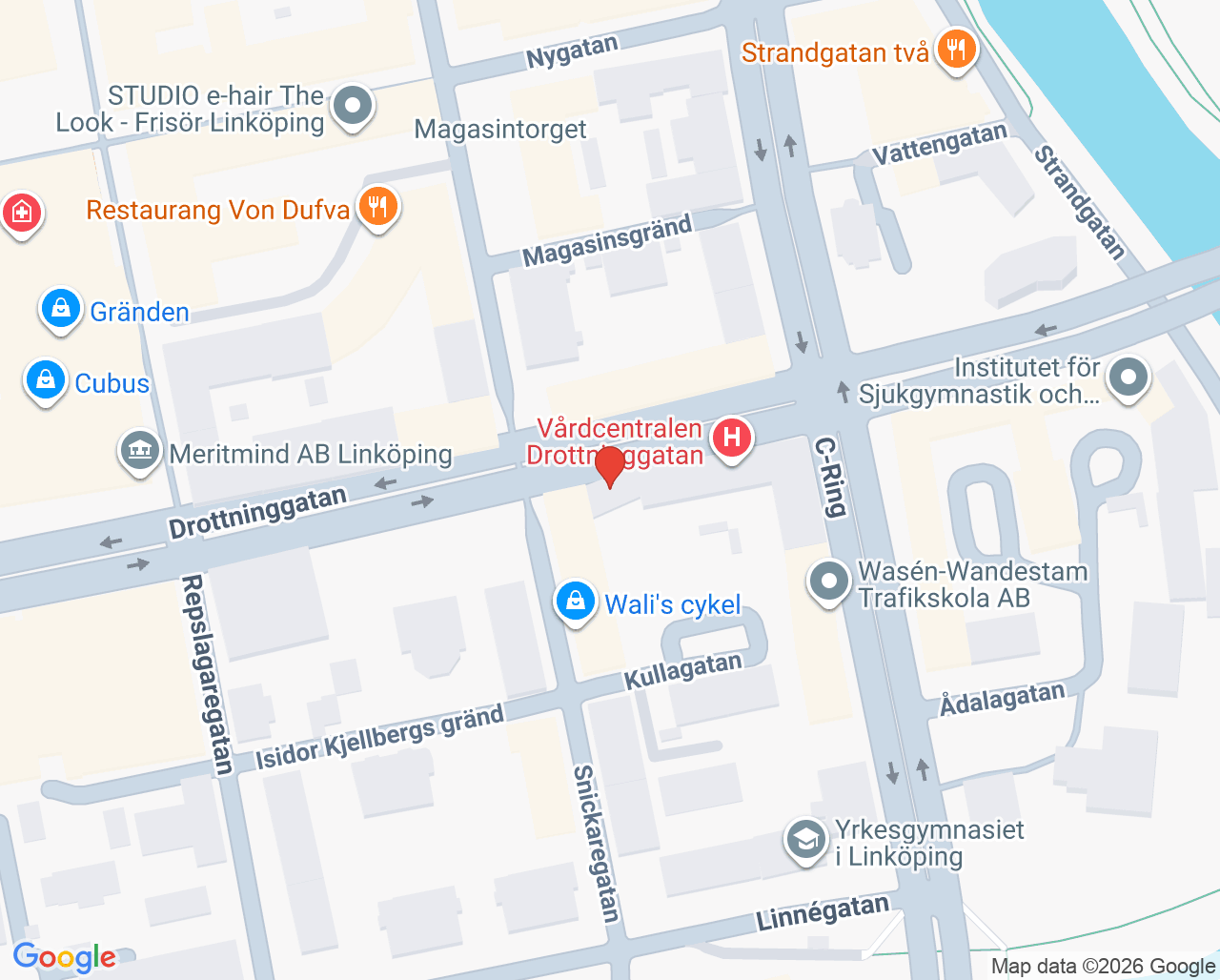 Karta till Linköpings Tandvårdsteam Anders Falk, Linköping