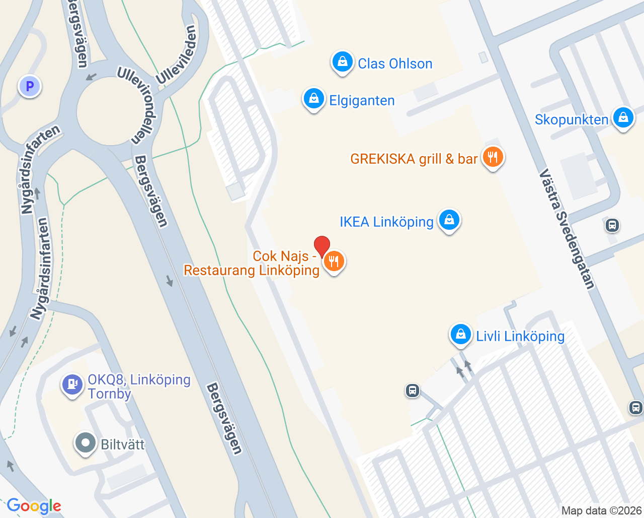 Karta till Synsam Recycling Outlet Linköping