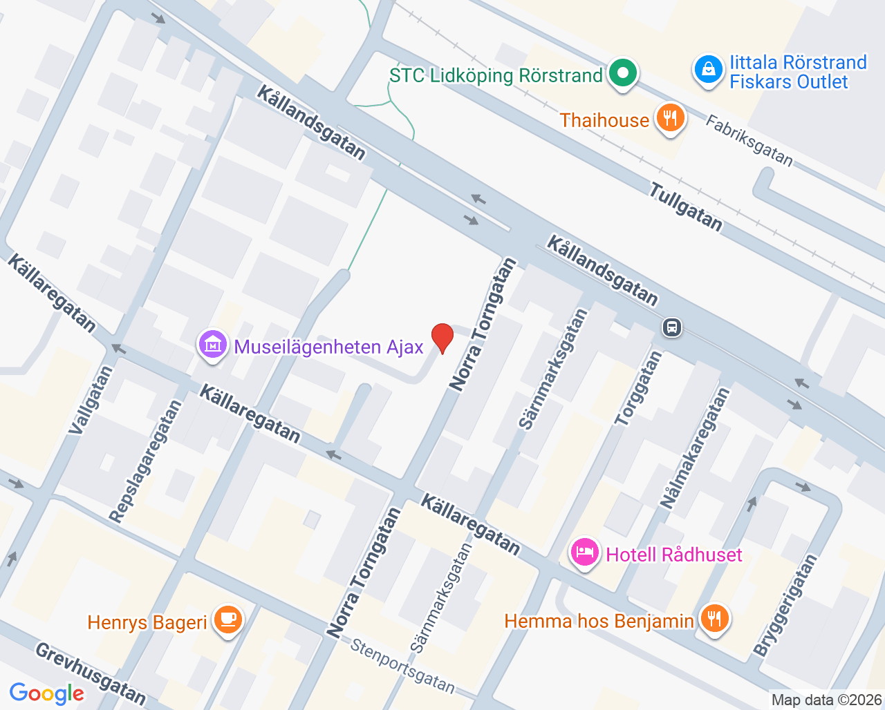 Karta till Praktikertjänst Nya Stadens Tandvård, Lidköping