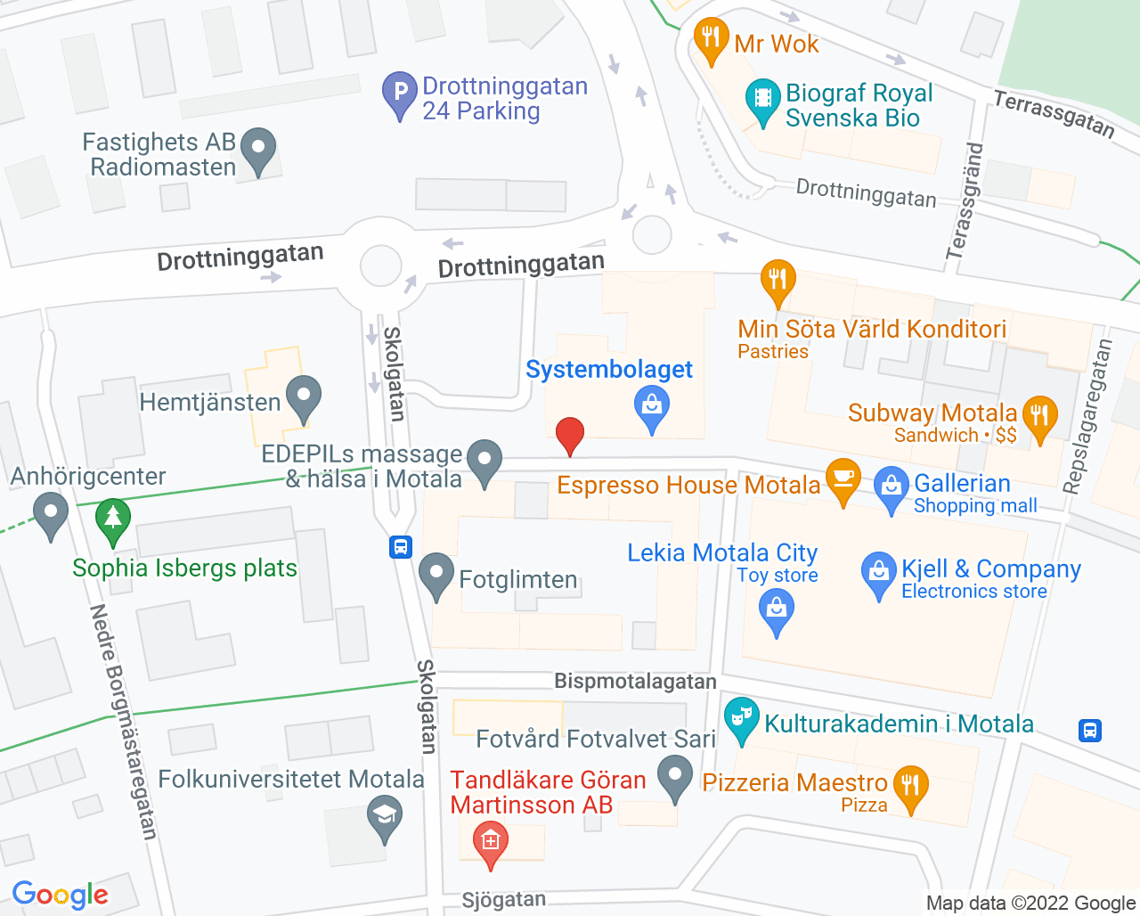 Karta till Synpraxis Motala