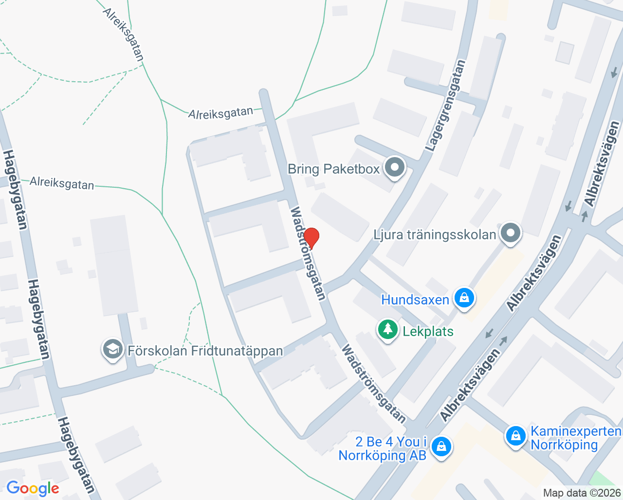 Karta till Samtalsmottagningen Norrköping, St Lukas i Östergötland