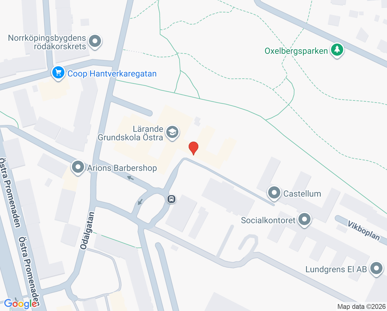 Karta till Öppenvårdmottagningen Norrköping, Psykiatripartners Vuxna