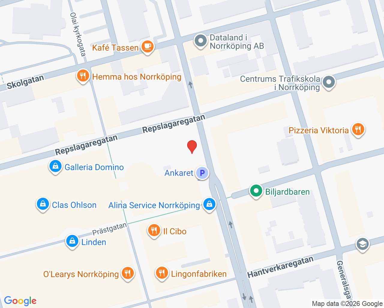Karta till ISTDP Psykologbyrå Norrköping, Norrköping