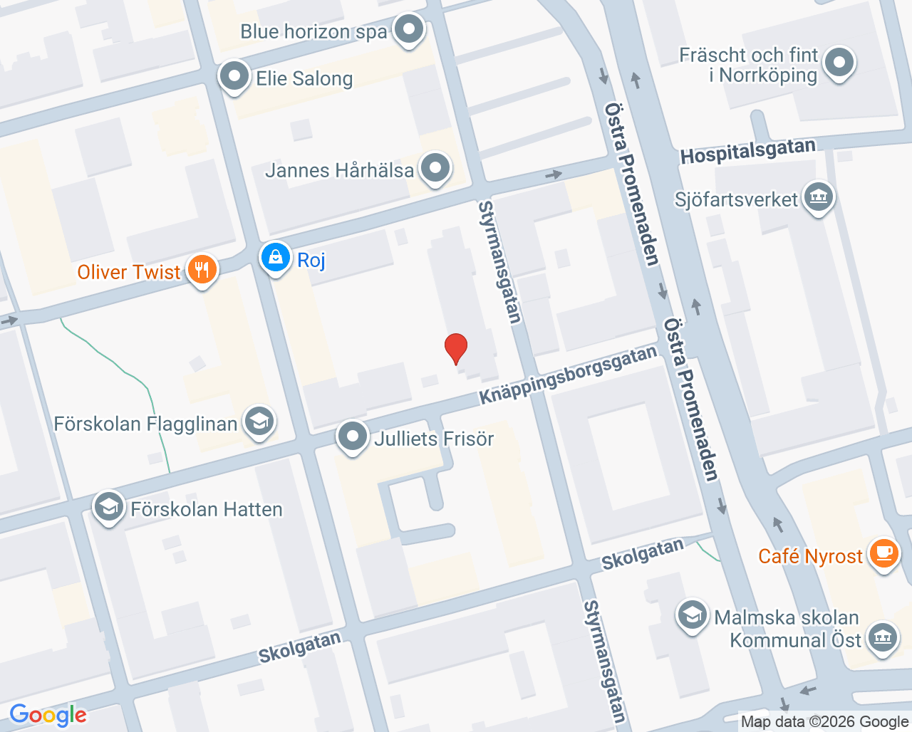 Karta till Samtalsmottagningen, Liljethörn och Partner