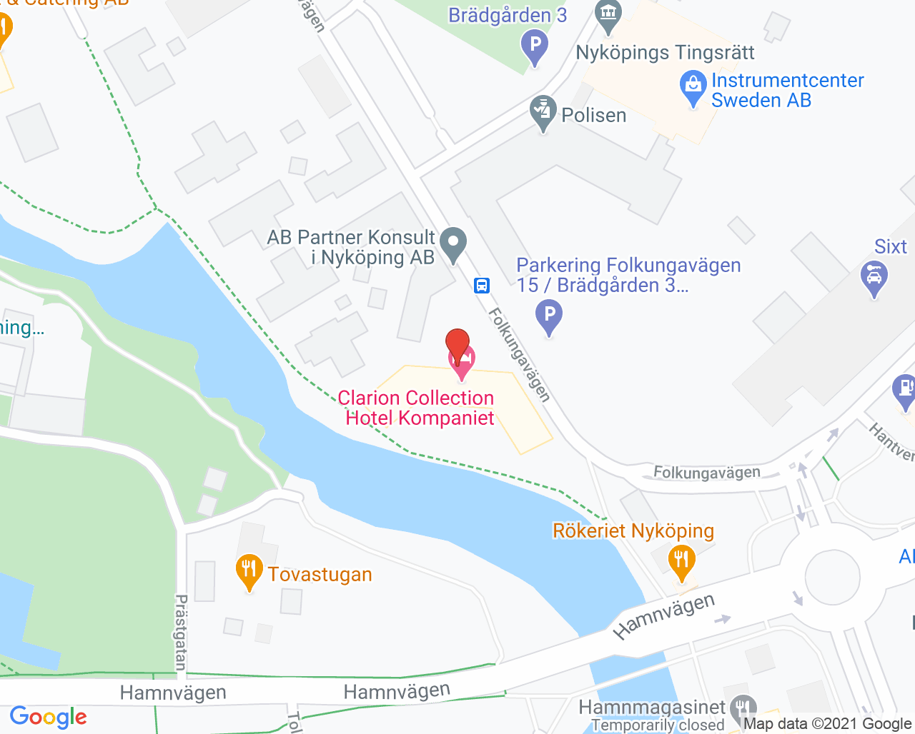 Karta till Tandläkarna Kompaniet Caroline Wilhelmsson, Nyköping