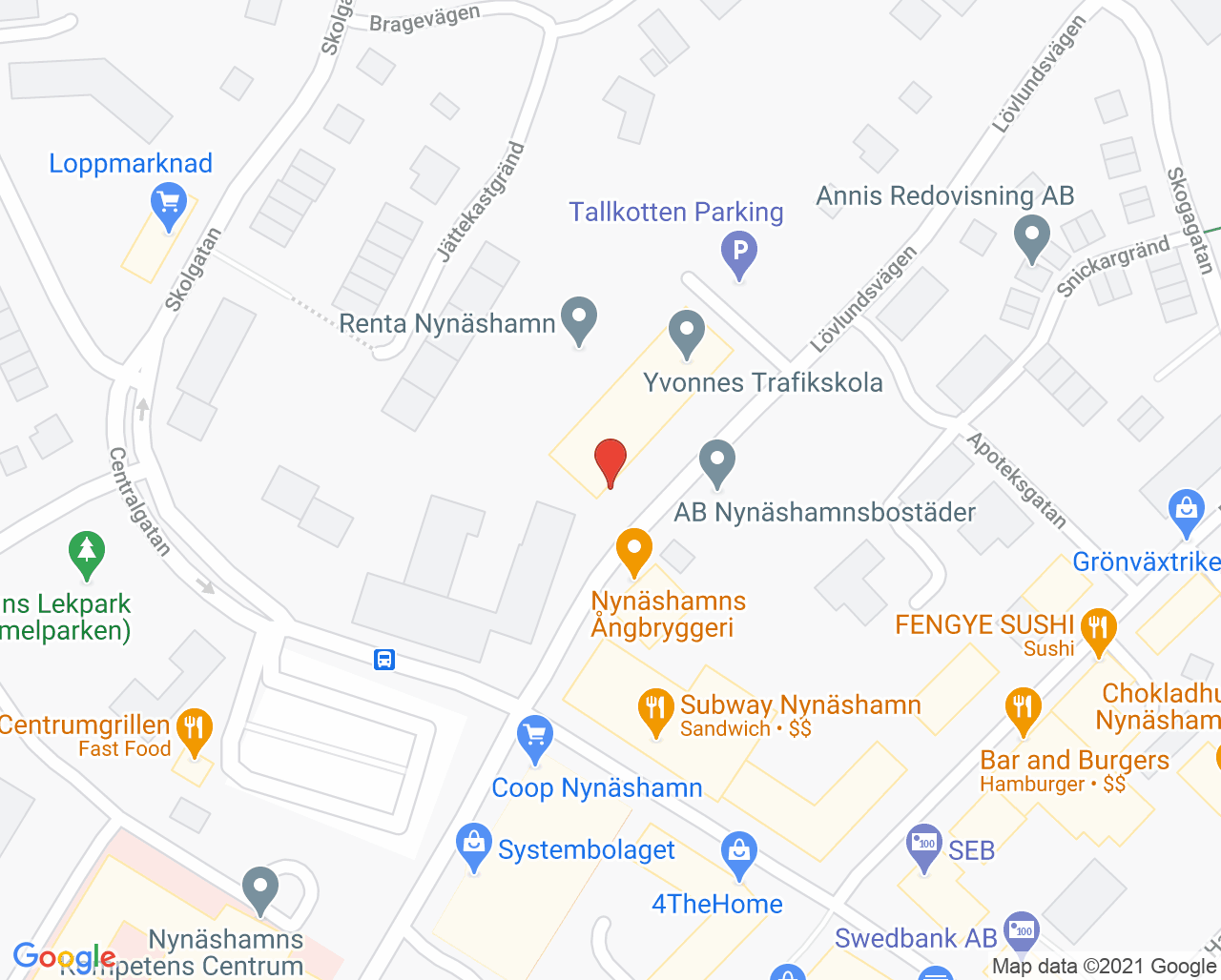 Karta till Folktandvården Nynäshamn