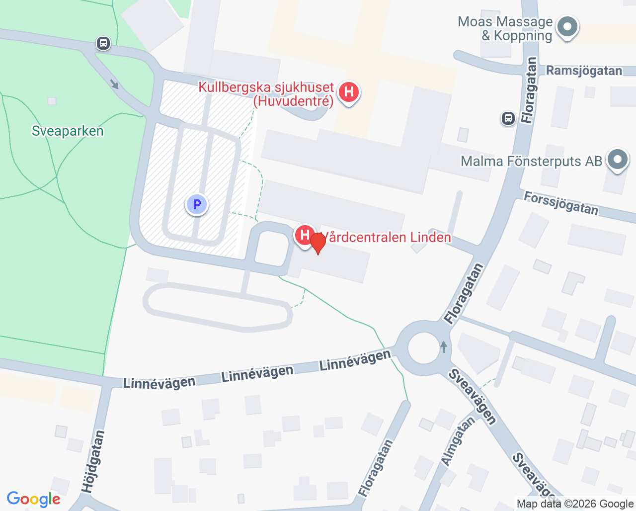 Karta till Ottobock Care Kullbergska sjukhuset, Katrineholm