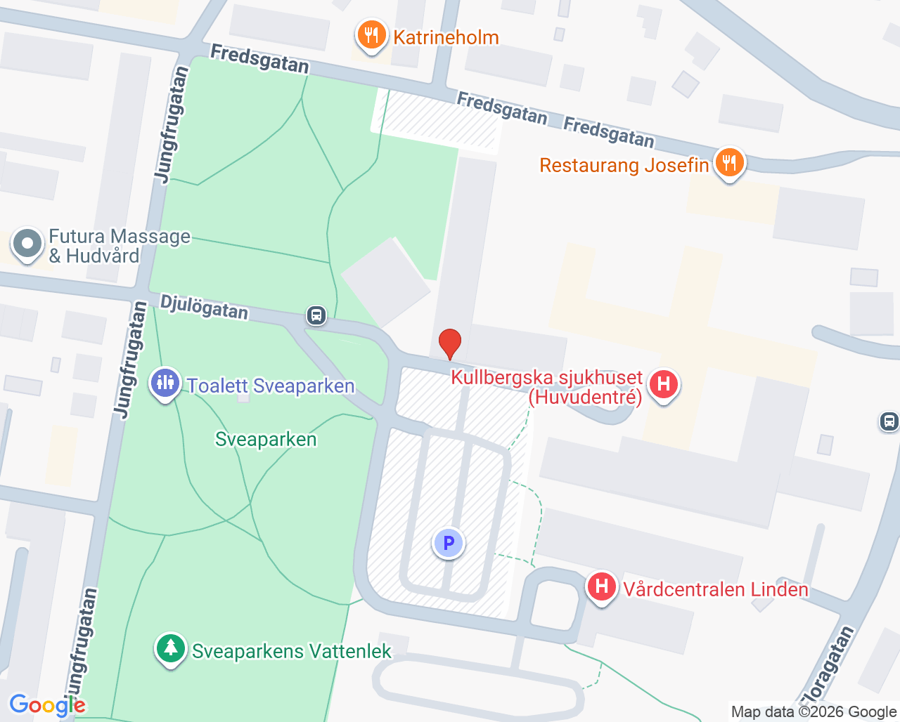 Karta till Samlade psykiatriska mottagningen Kullbergska sjukhuset, Katrineholm