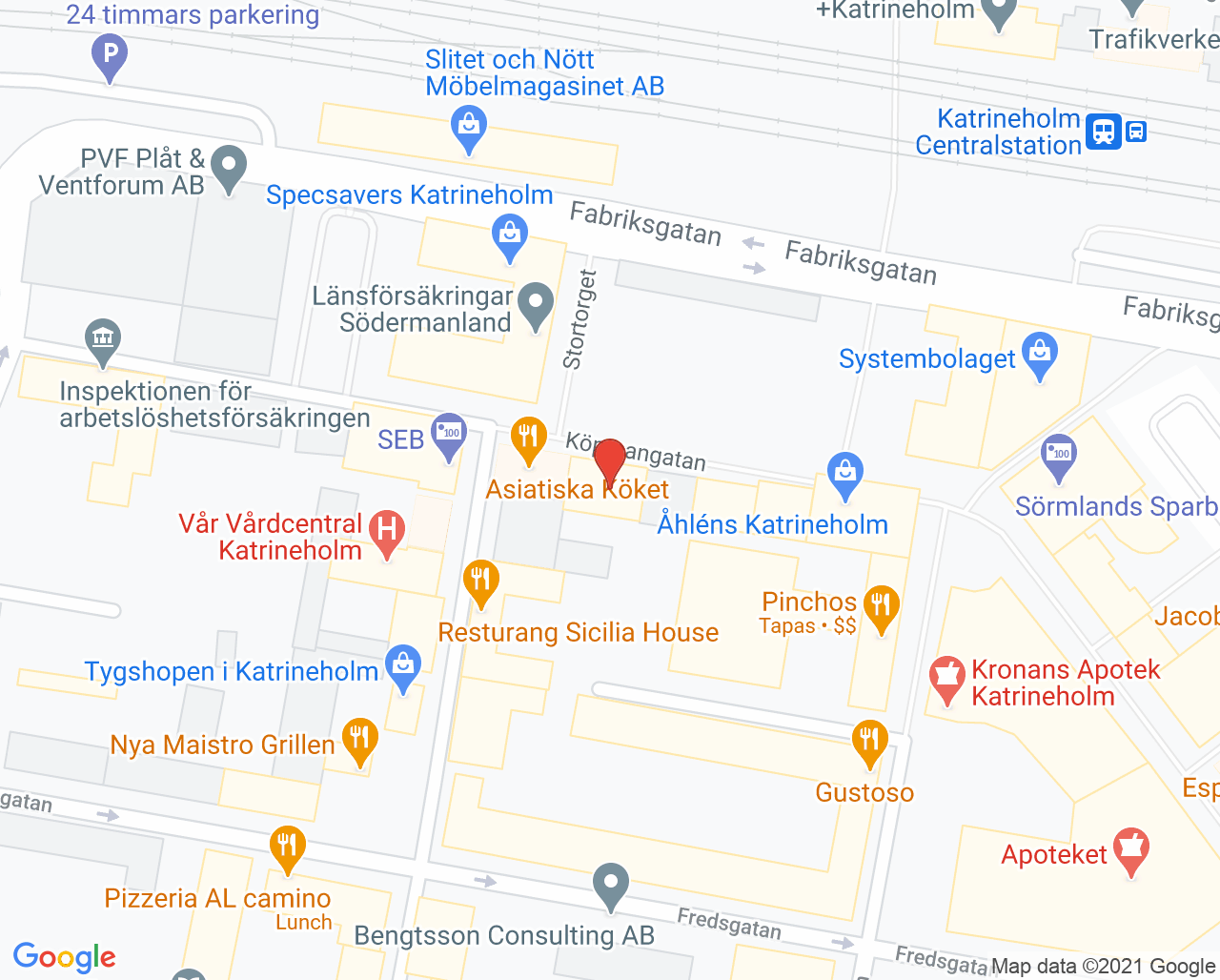 Karta till Tandläkare Anna Strömblad, Katrineholm