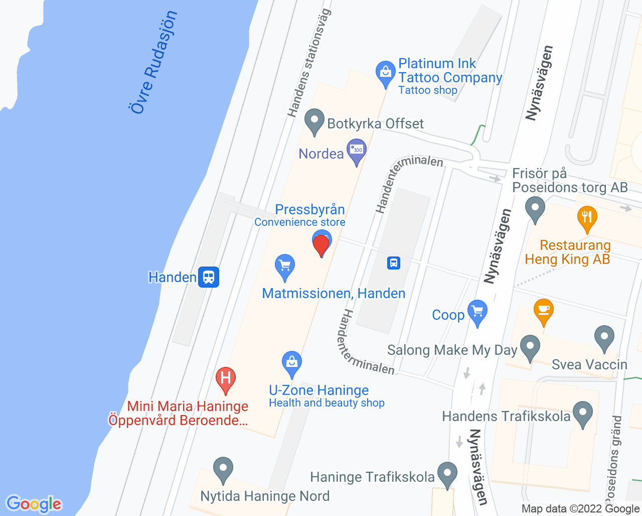 Karta till Haninge Tandvårdscenter, Haninge