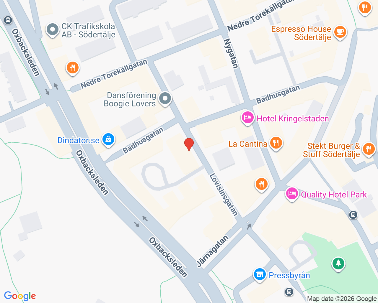 Karta till Ottobock Care Amputations- och Dysmelicentrum Södertälje, Södertälje
