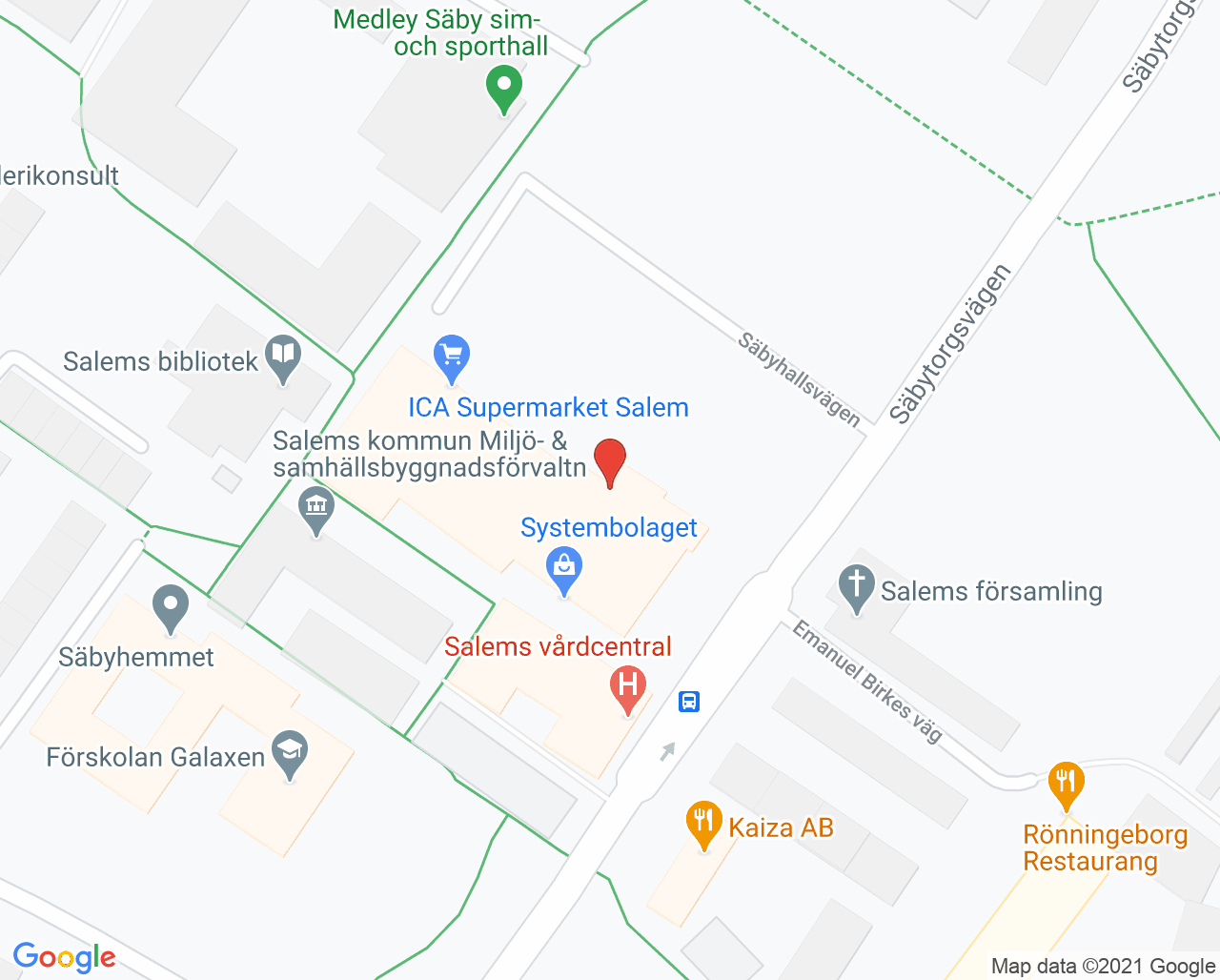 Karta till Distriktstandvården Salem