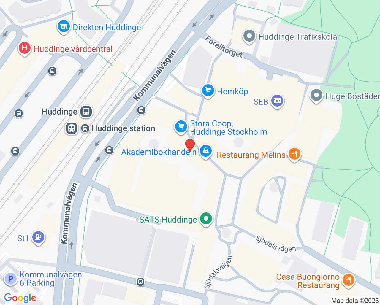 Karta till Huddinge Tandvårdscenter, Huddinge