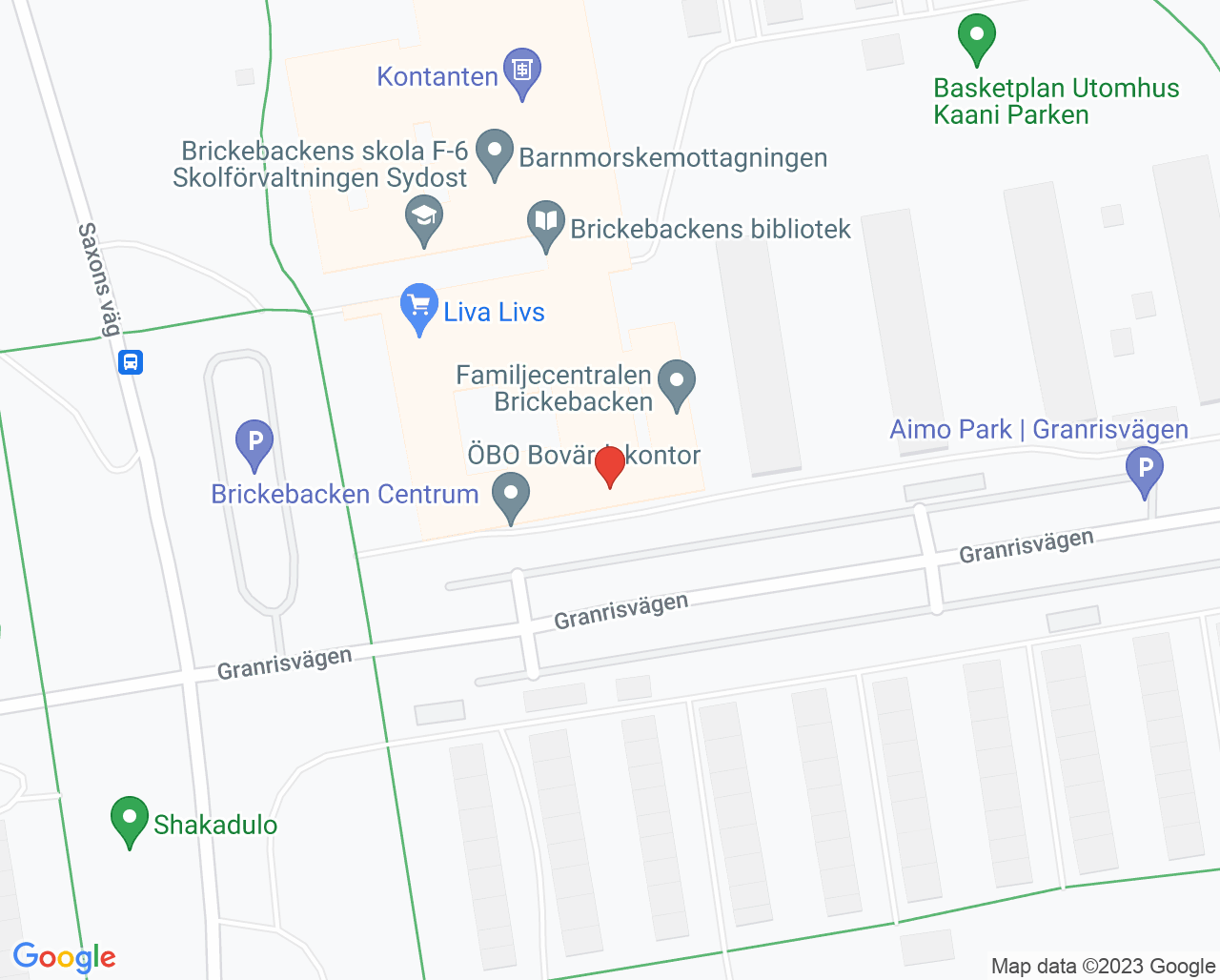 Karta till Folktandvården Brickebacken, Örebro