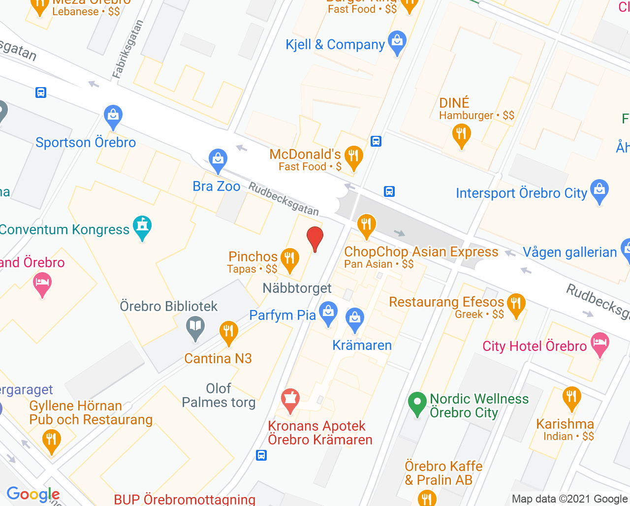 Karta till Örebro Tandhälsa, Örebro