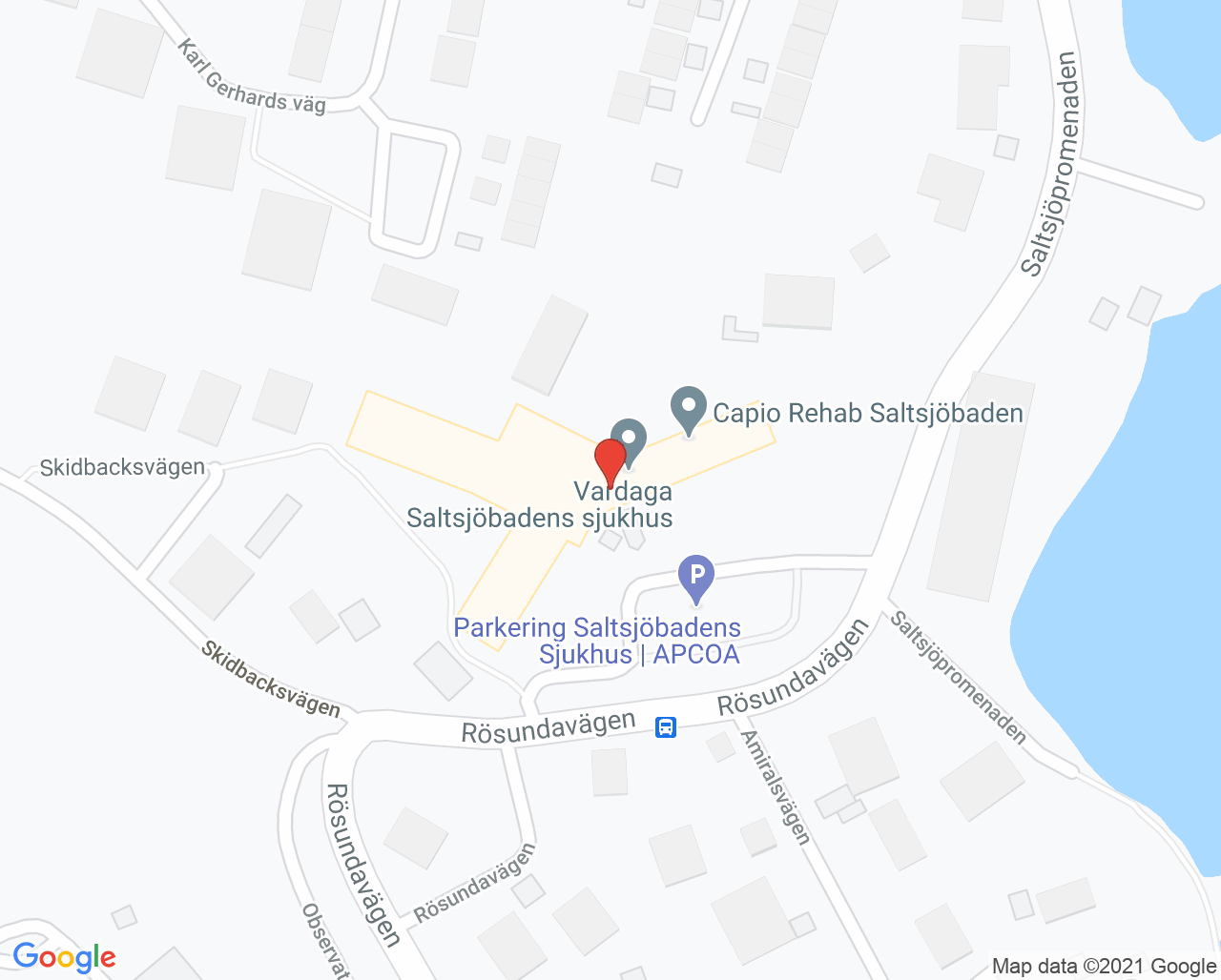 Karta till Saltsjöbadens Träningscenter - Ingrid Hammarlund Stenberg, Saltsjöbaden