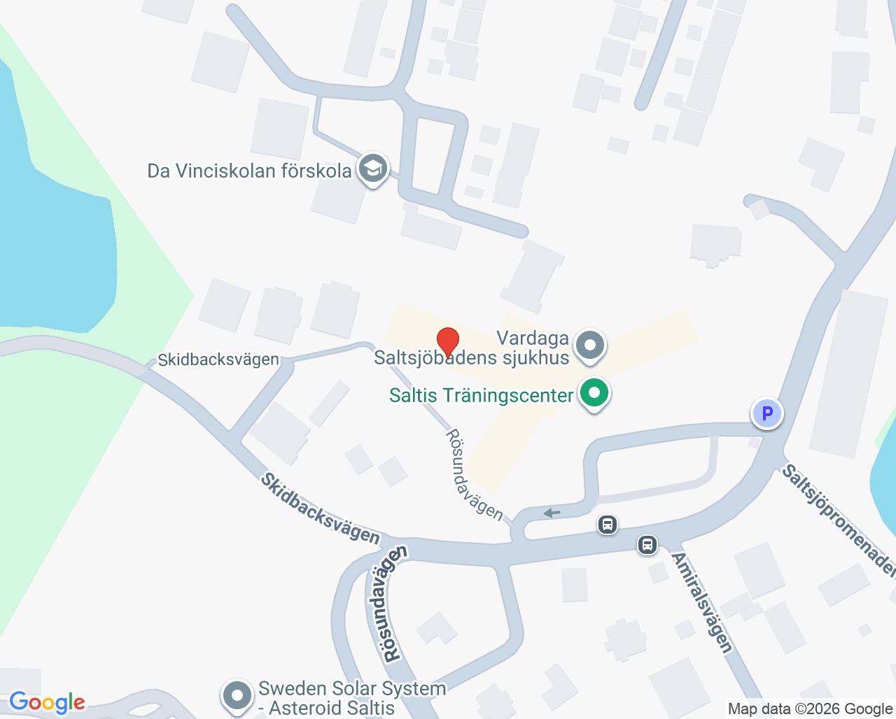 Karta till Saltis Träningscenter, Saltsjöbaden