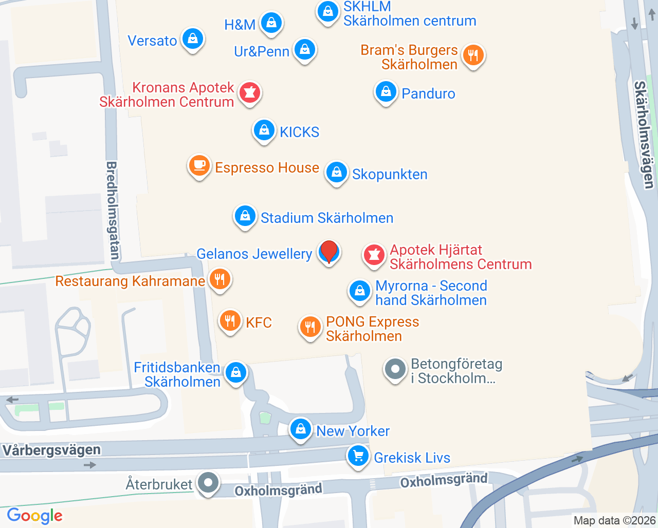 Karta till Skärholmens Hörselcentrum, Skärholmen