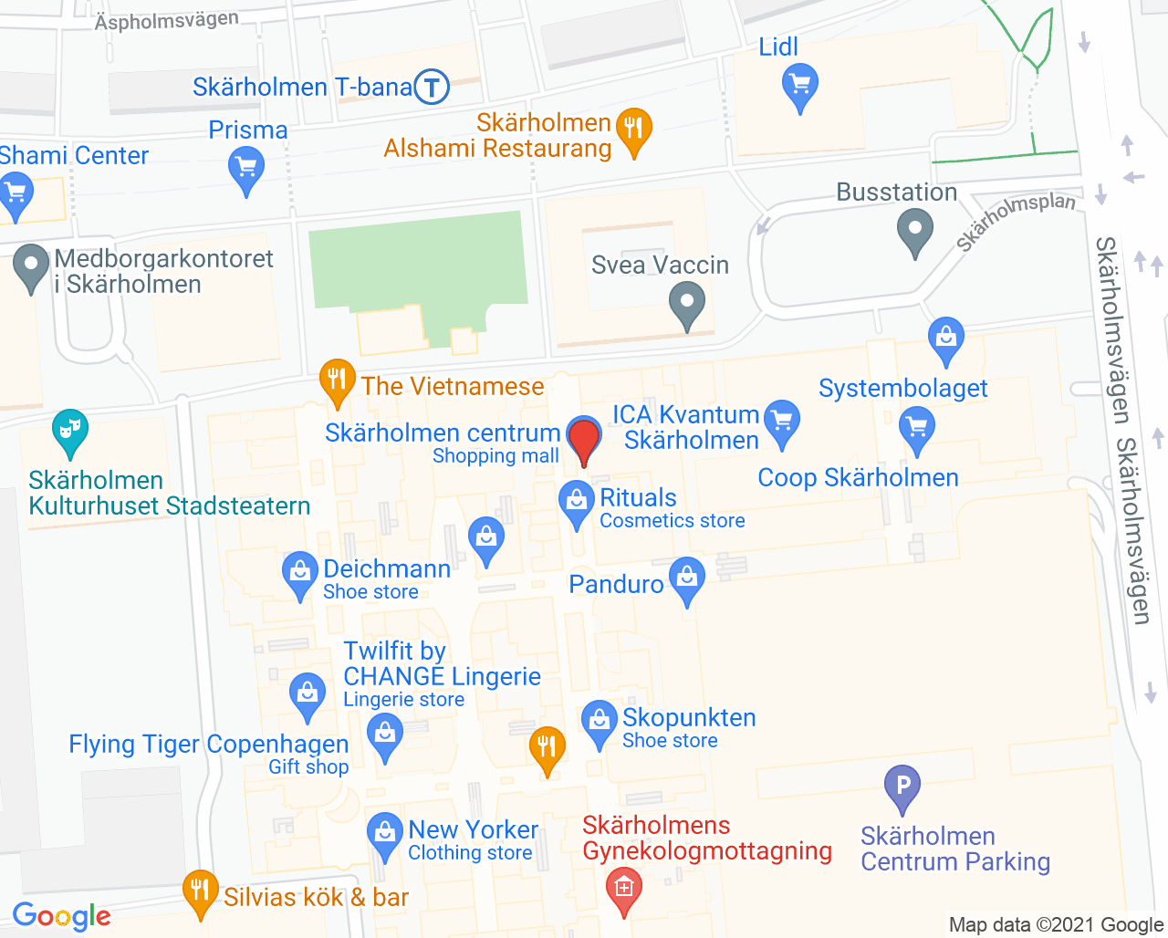 Karta till Urologspecialisterna i Södra Stockholm, Skärholmen