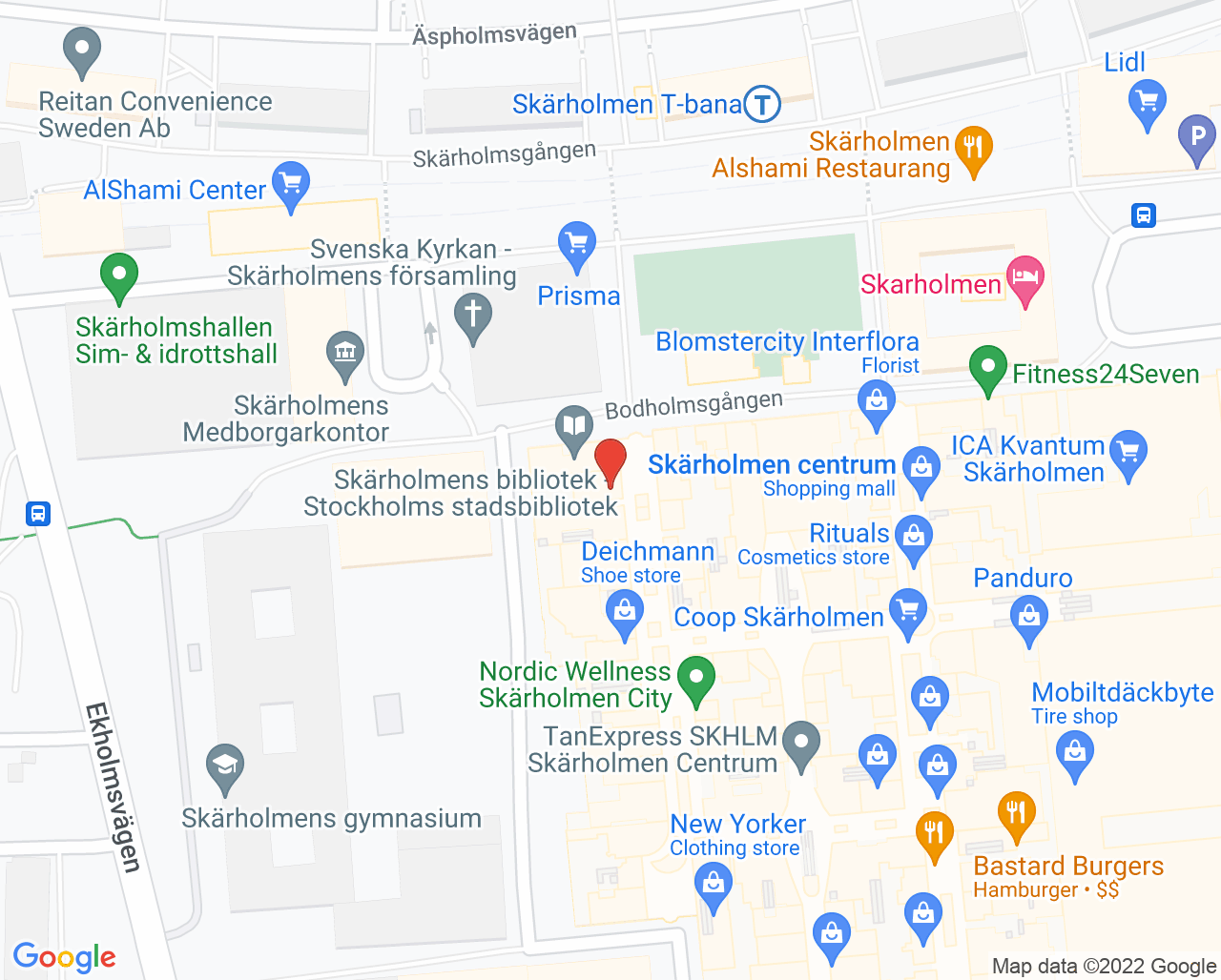 Karta till Meliva BUMM Skärholmen