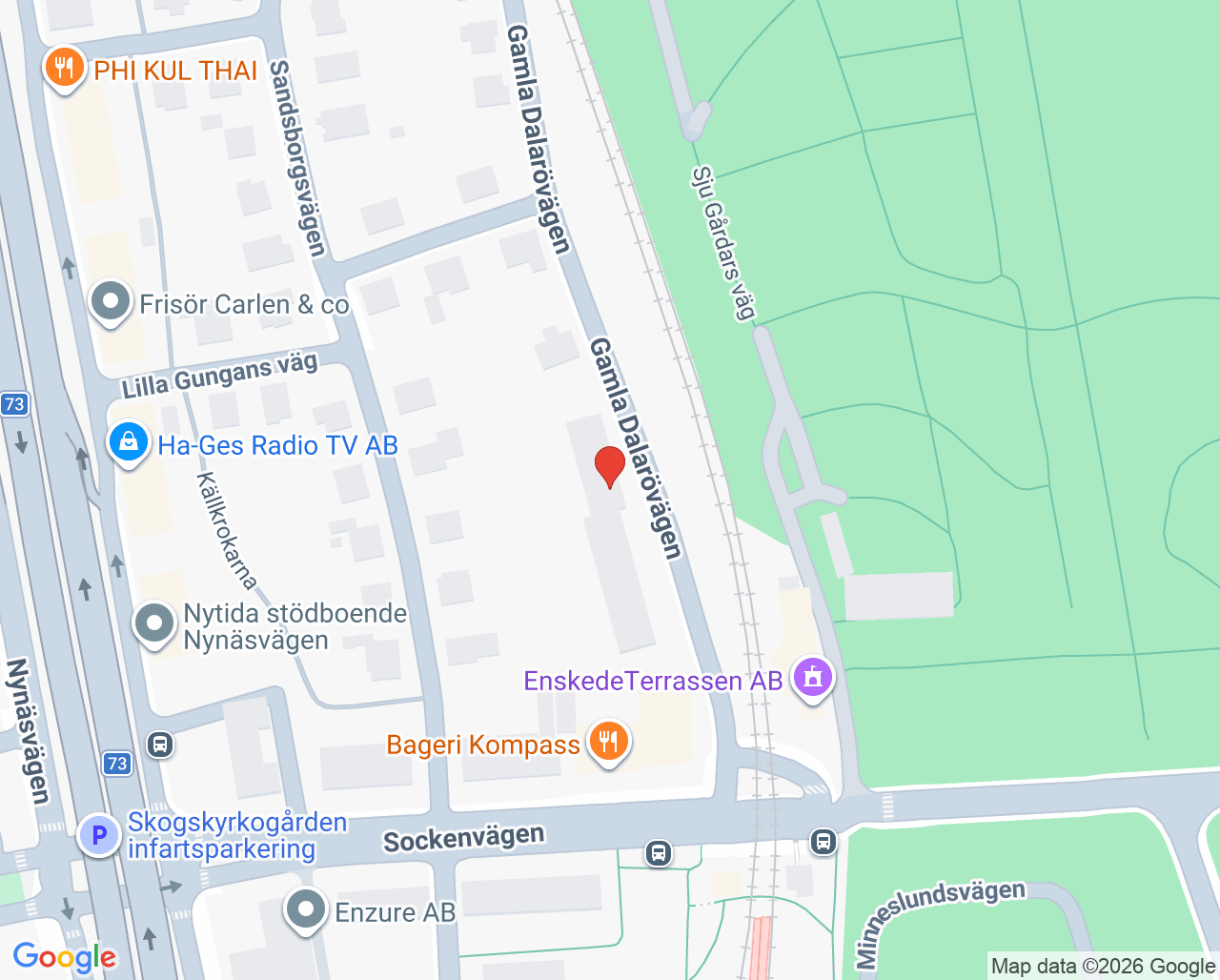 Karta till Psykiatrisk specialistmottagning personlighetssyndrom, Psykiatri Södra Stockholm