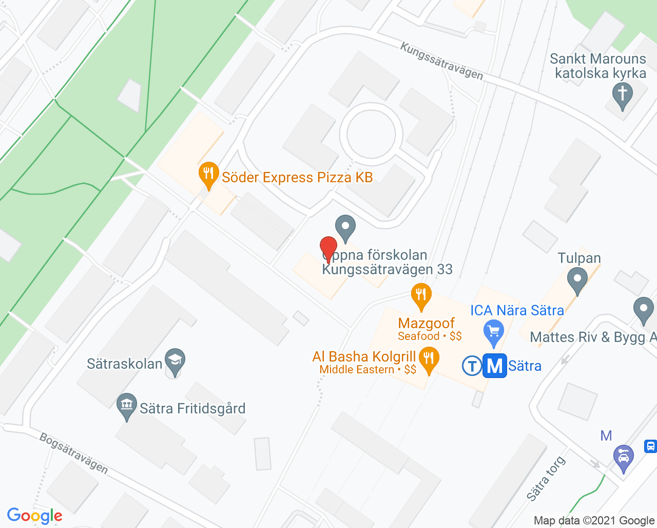 Karta till Tandkliniken Nära Dig i Sätra