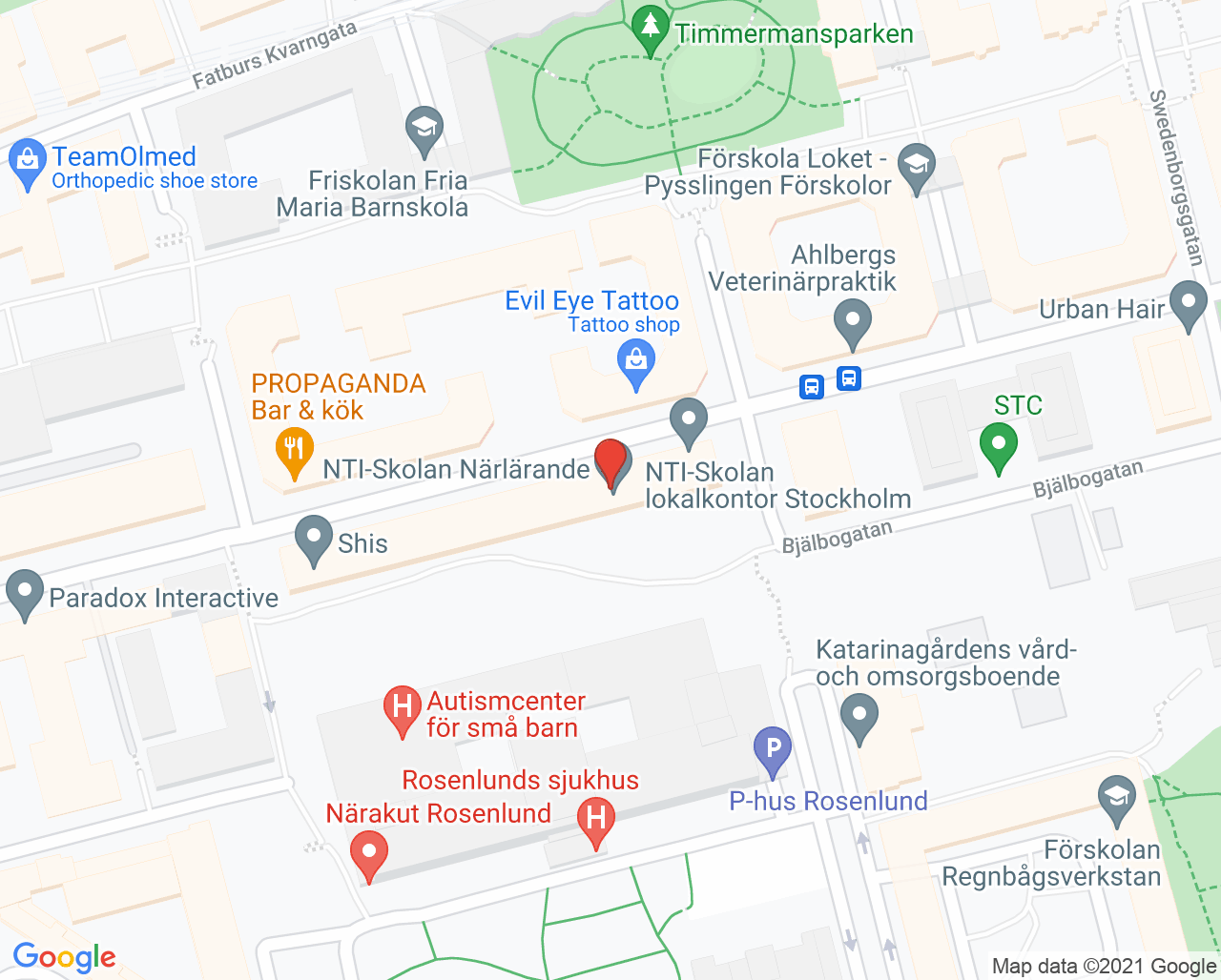 Karta till Söderlogopederna - Anna Stenlund Tyrén, Södermalm