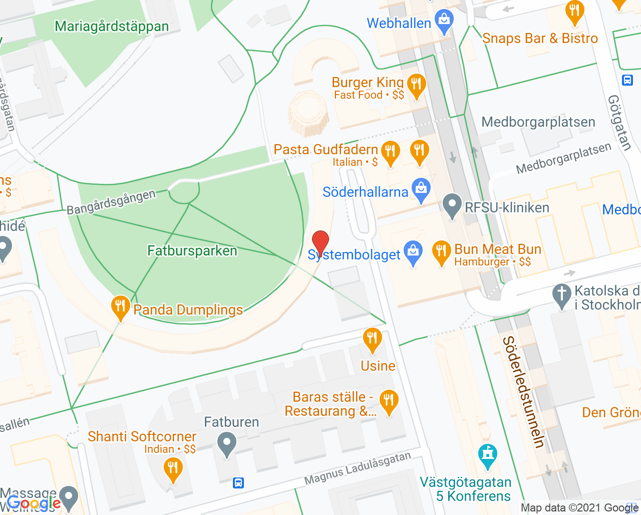Karta till Fatburen Rehab - Anna Cargelius, Södermalm