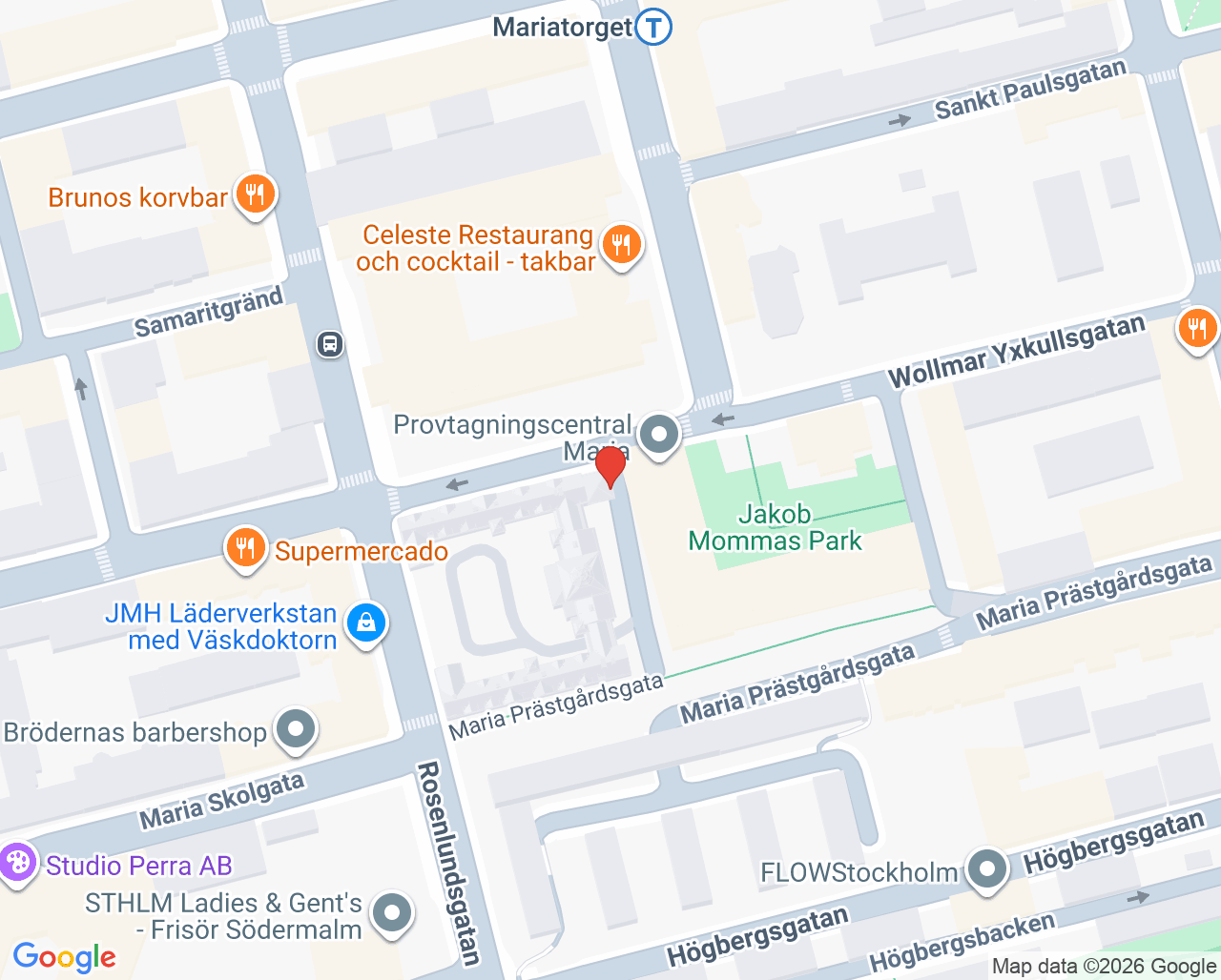 Karta till Stockholms centrum för ätstörningar SCÄ