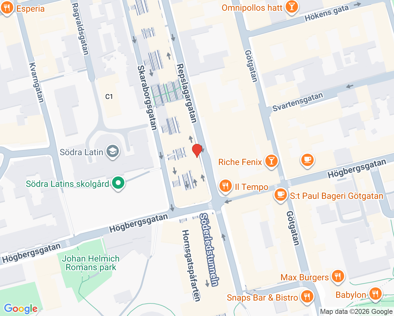 Karta till Tandläkare Clas Anderson, Stockholm
