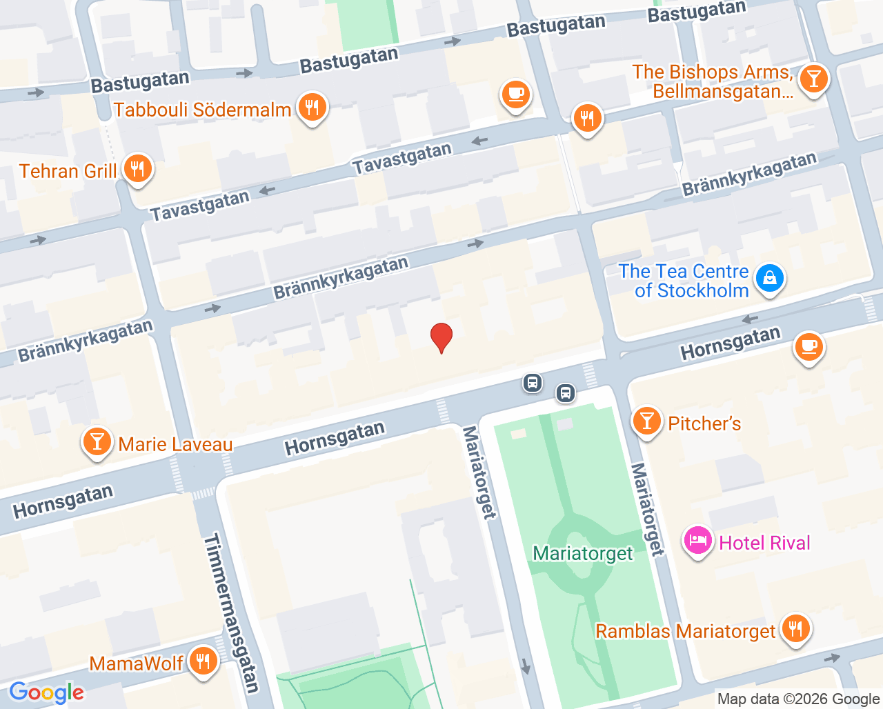 Karta till Synsam Stockholm Hornsgatan