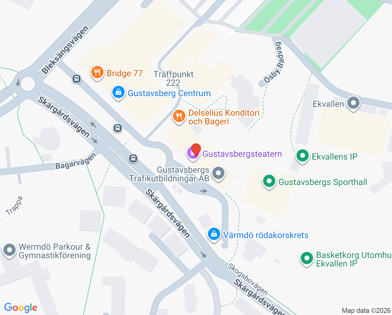 Karta till Maria Ungdom Mini-Maria Värmdö, Beroendecentrum Stockholm