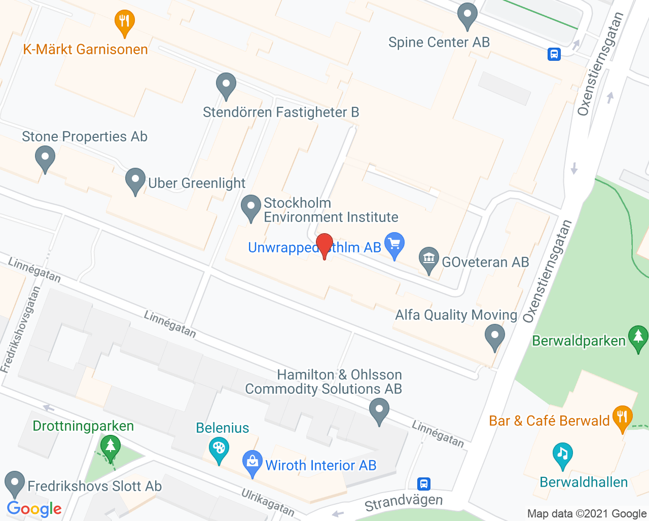 Karta till ASIH Familjeläkarna Innerstaden omr 5