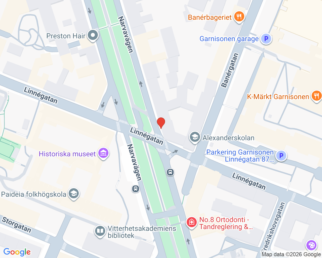 Karta till Oral Care Narvakliniken