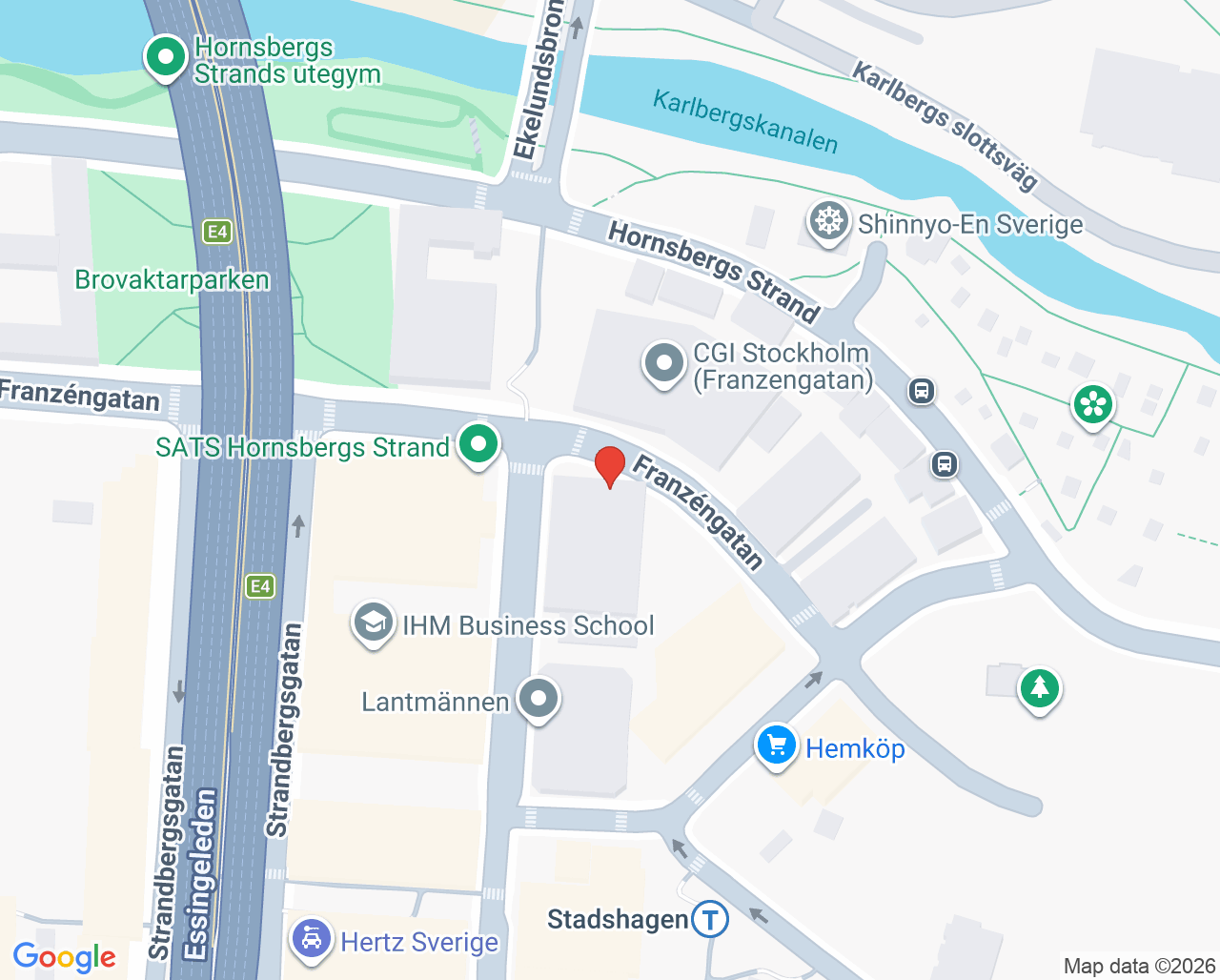 Karta till Fysiokliniken Kungsholmen- Ann-Christine Säter, Kungsholmen