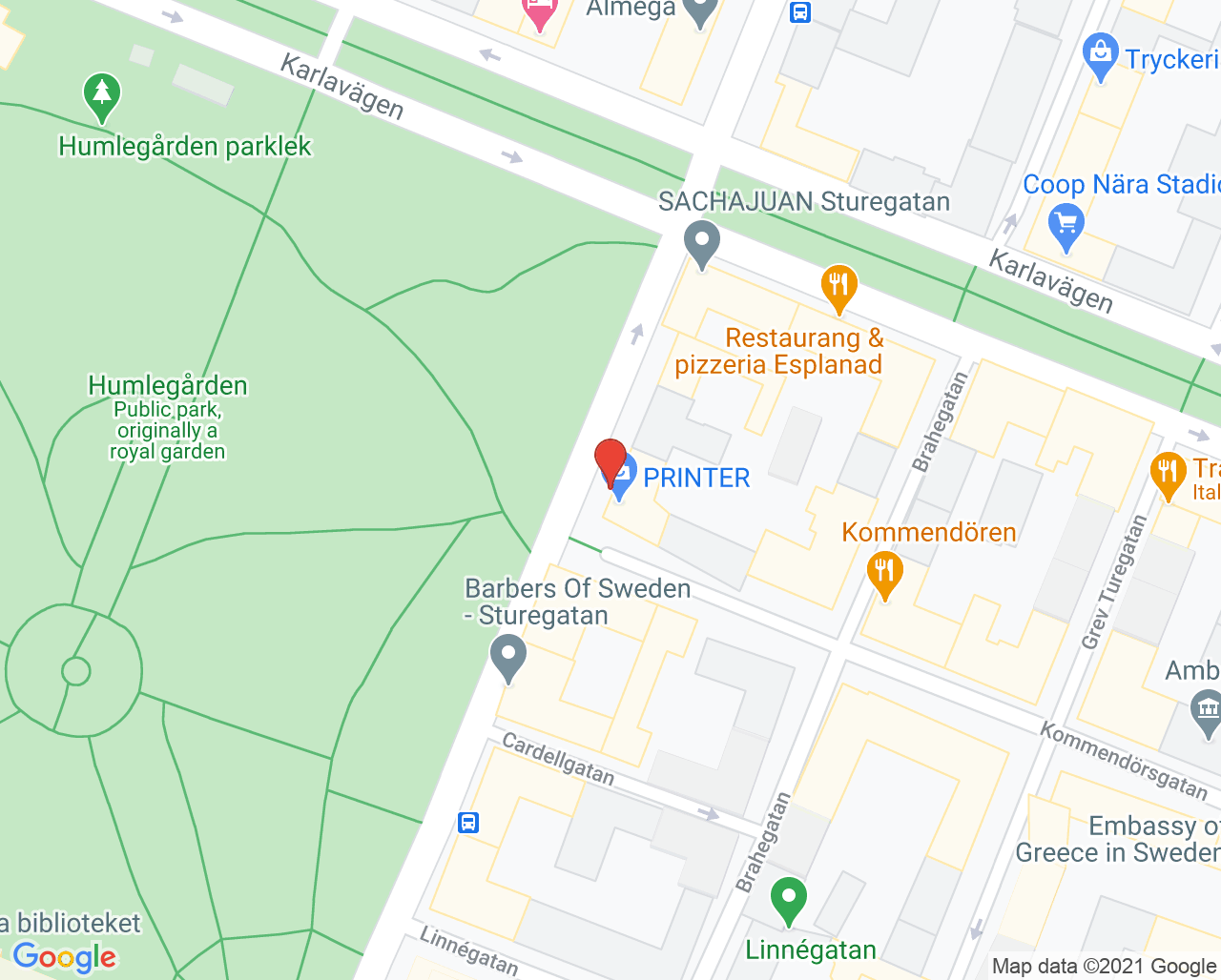 Karta till Sturetandläkarna Anna Akbari-Ekblom, Stockholm