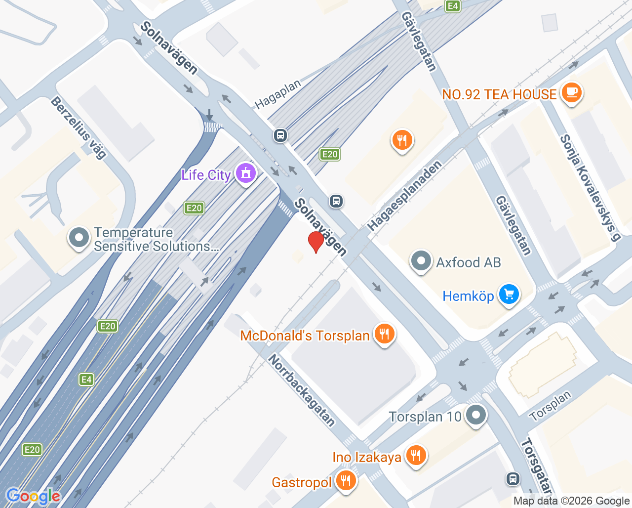 Karta till Capio Urokirurgiskt Centrum Stockholm