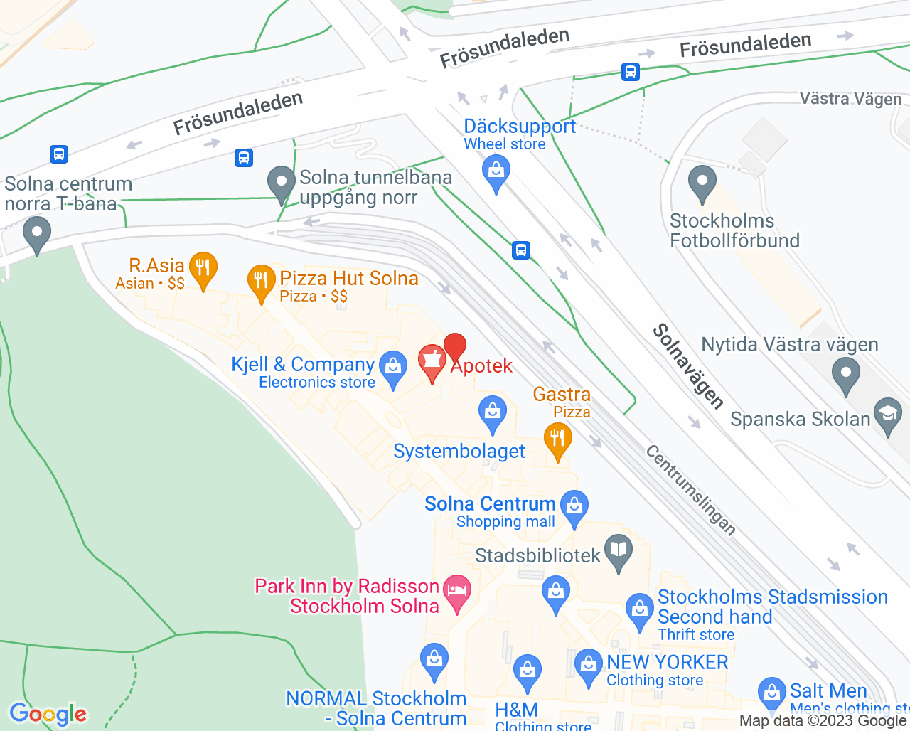 Karta till Capio Öron Näsa Hals Solna