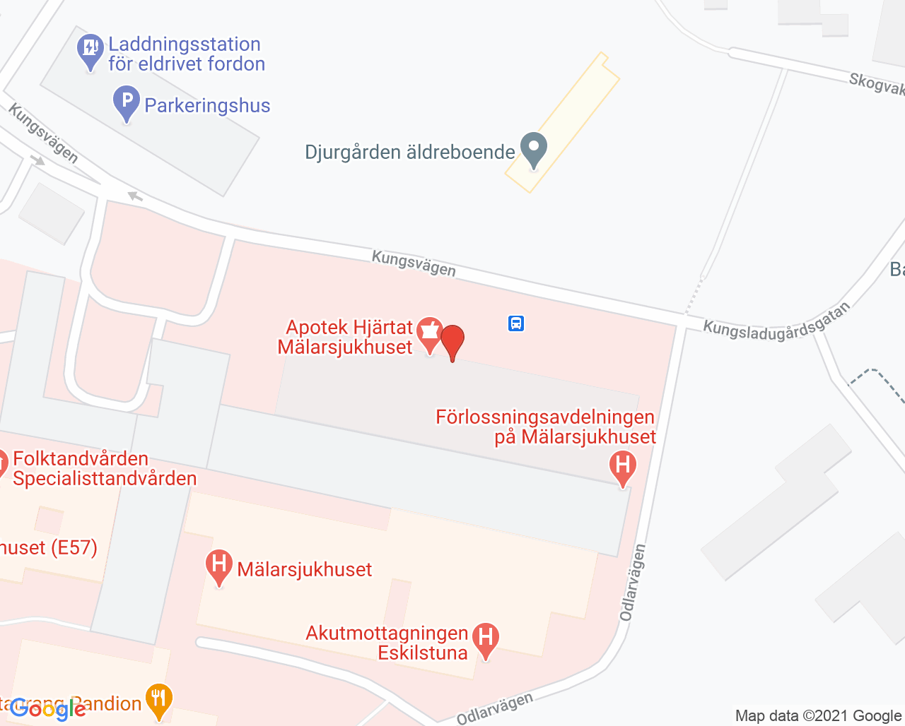 Karta till Grupp 2, Radiologiska kliniken Mälarsjukhuset-Kullbergska sjukhuset, Division Medicinsk service